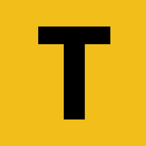T on yellow background